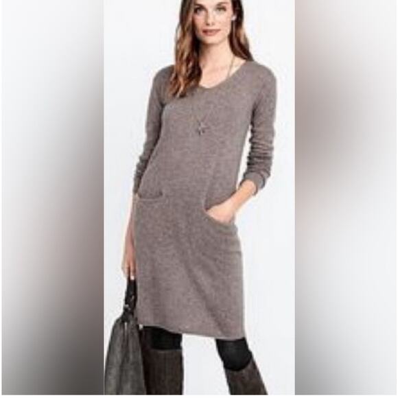 J. Jill Silk Blend Sweater Dress Gray Size Medium Fall Lagenlook Preppy So Soft - Picture 3 of 10